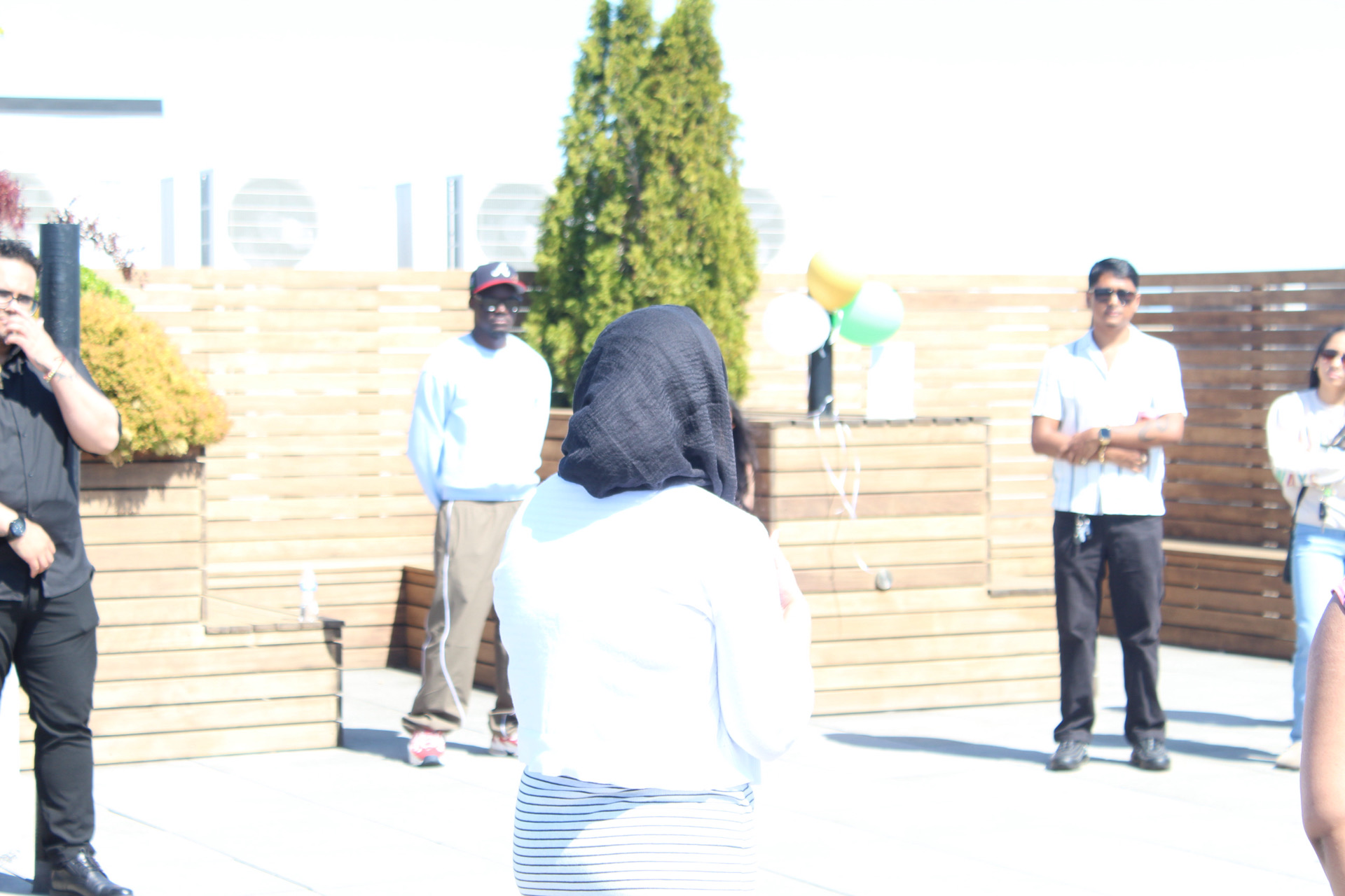 Community members gathered outdoors at the Safa Sanctuary soft launch