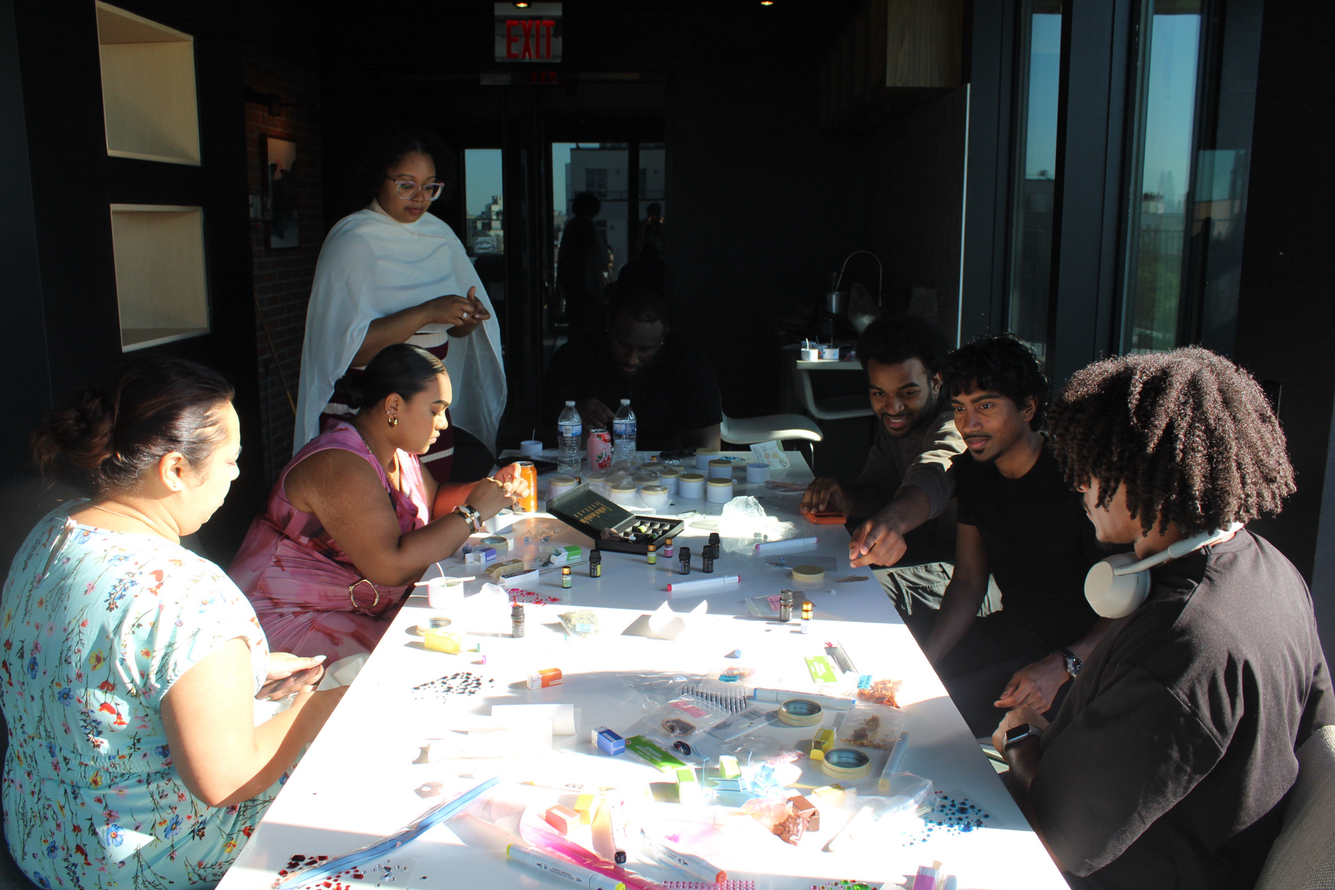 Community members participating in a hands-on activity